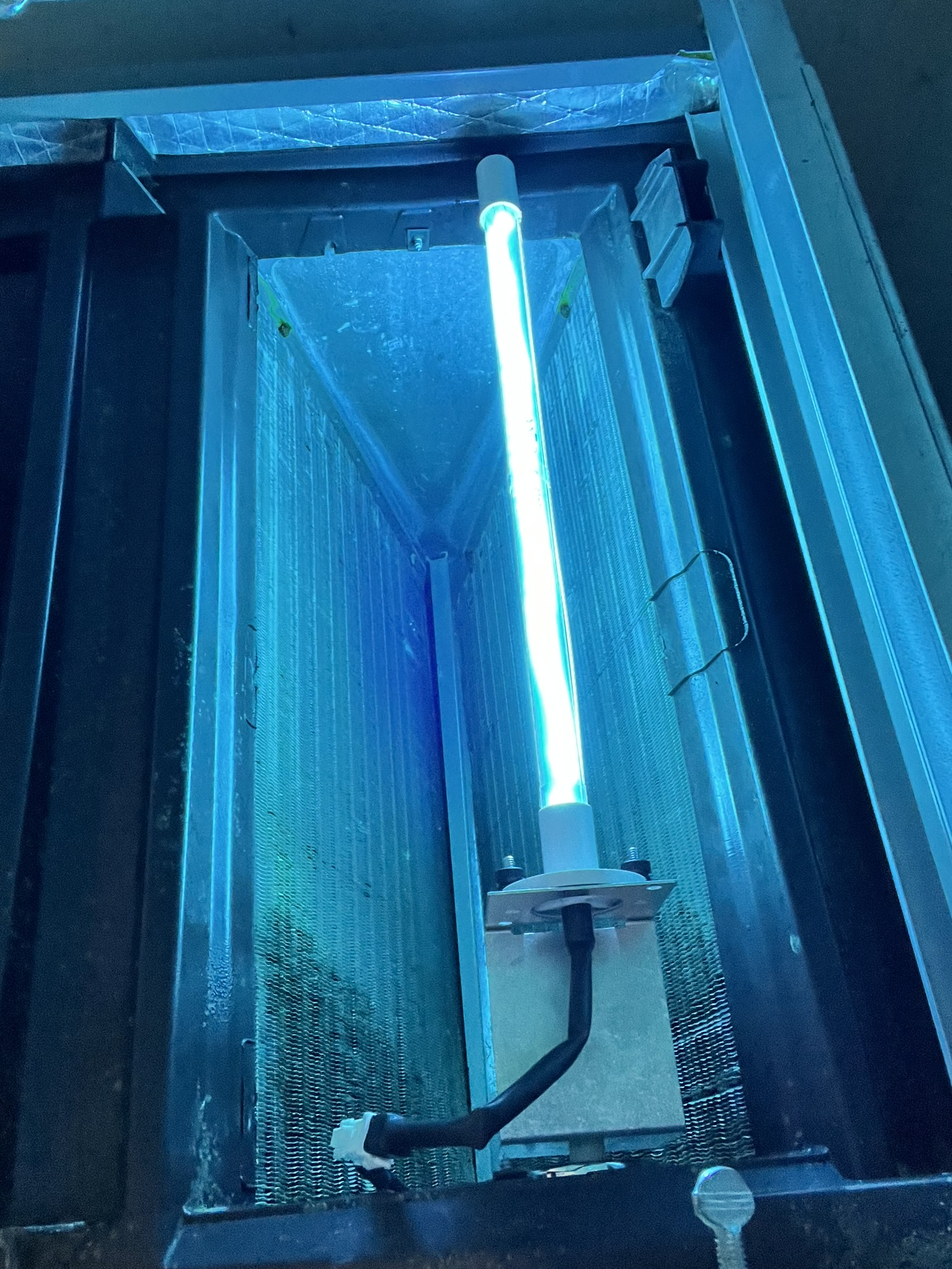 Indoor air quality and AC filtration system installed in a Florida home